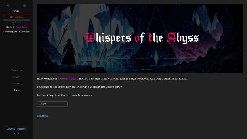 Whispers of the Abyss [v0.1.0] [NeuromancerXXL] poster